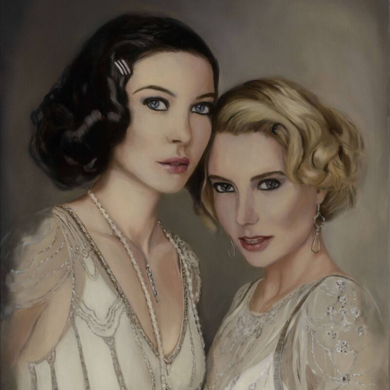 Silvia Habán - Dream girls, olej na plátne, 74x54 cm