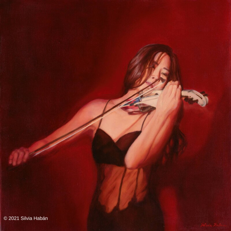 Silvia Habán - Očarená hudbou, Giclée tlač na plátno limitovaná edícia