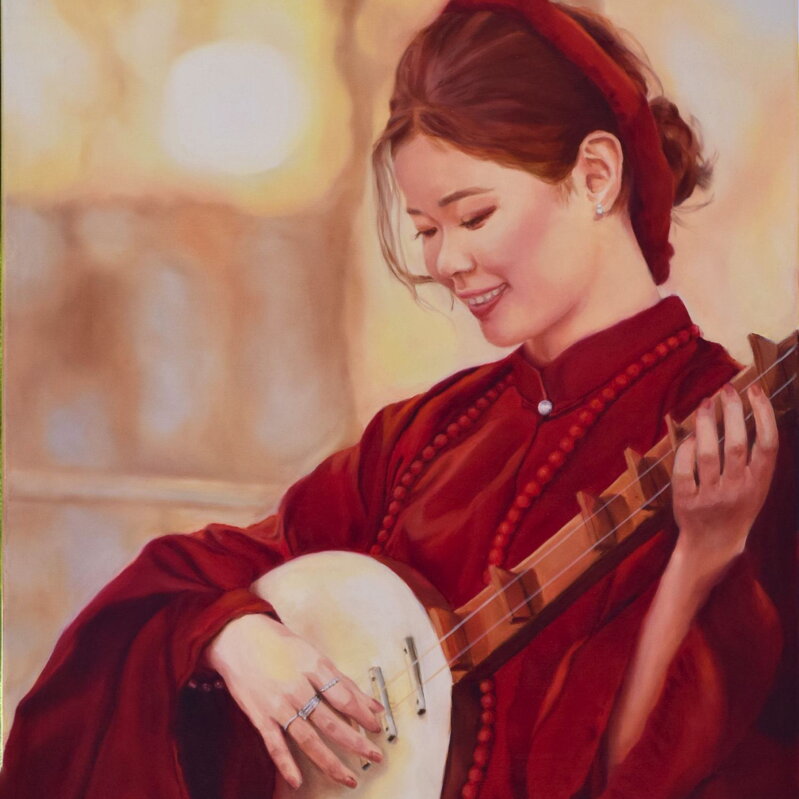 Silvia Habán - Očarená hudbou 4, olej na plátne, 80x60 cm