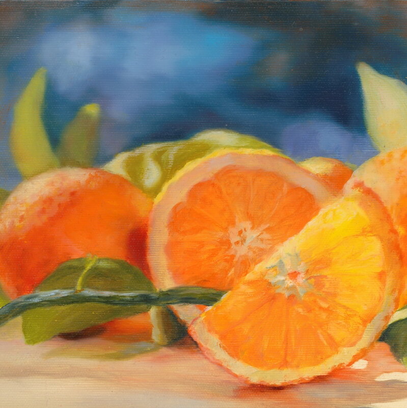 Silvia Habán - Zátišie s pomarančmi, Giclée tlač s rámom limitovaná edícia